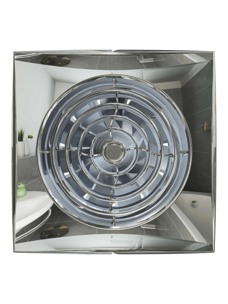 Вентилятор накладной AURA, обратный клапан, D100, Chrome, DICITI