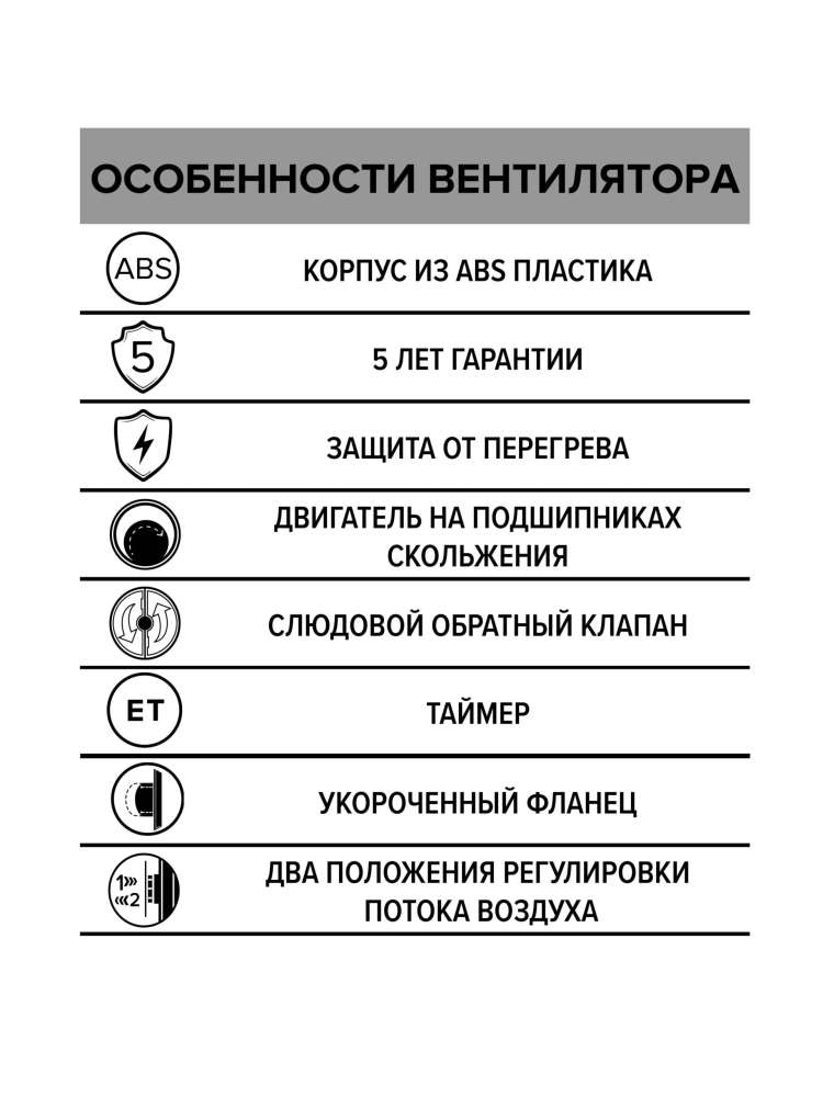 Вентилятор накладной DISC D100 обратный клапан ET ERA