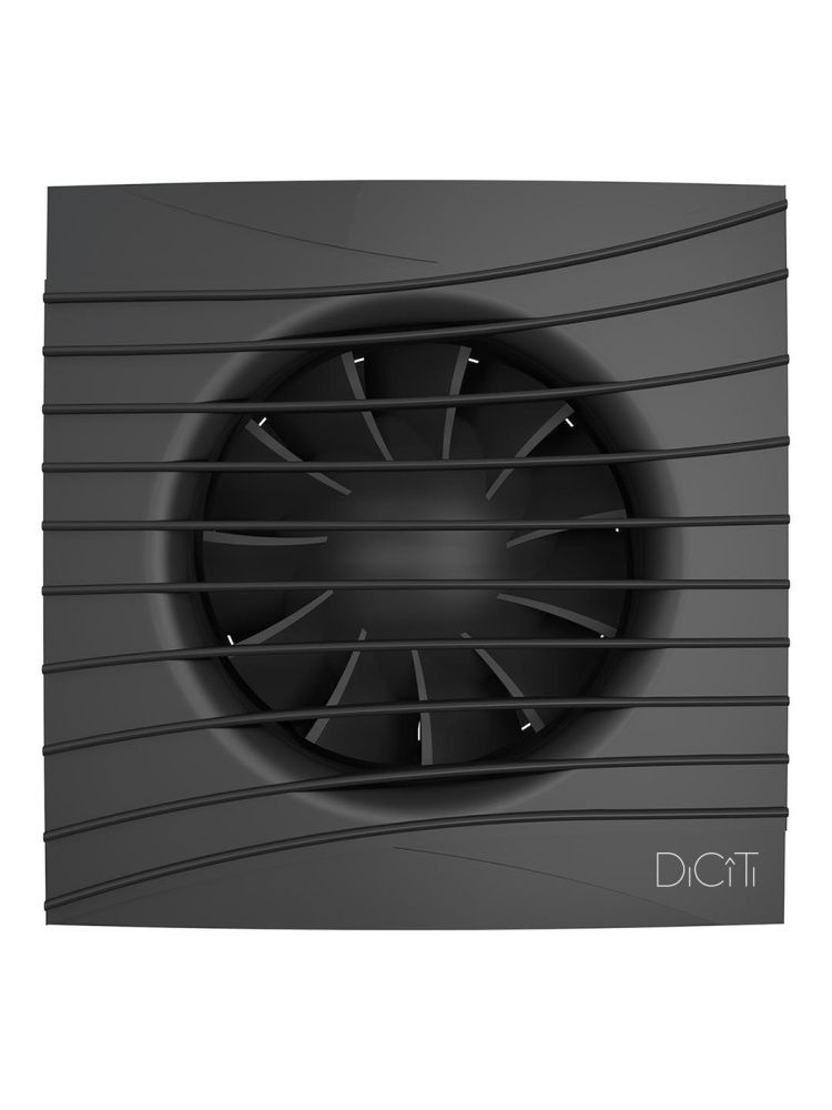 Вентилятор накладной SILENT D125 обратный клапан Matt black DICITI